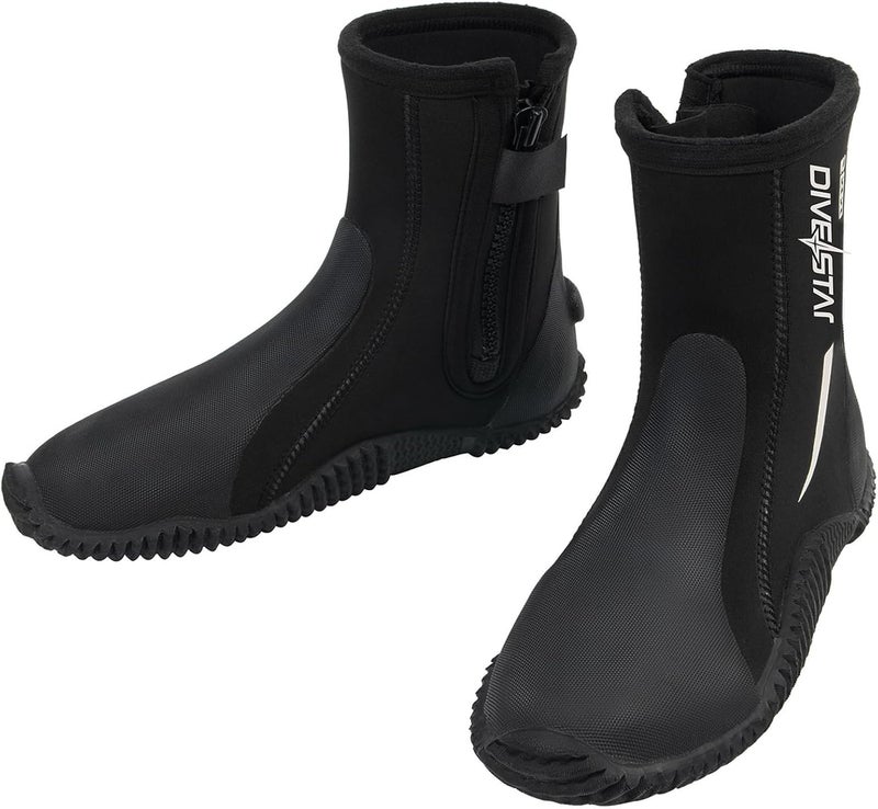 Skyone Neoprene Dive Boots, Men Women, 5MM Wetsuit Surf Booties, Diving Boots Tall Zippered with Anti-Slip Rubber Sole, Scuba Boots Dive Booties for Sailing Snorkeling - Image 1